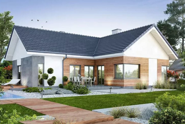 nhà cấp 4 chữ l nông thôn