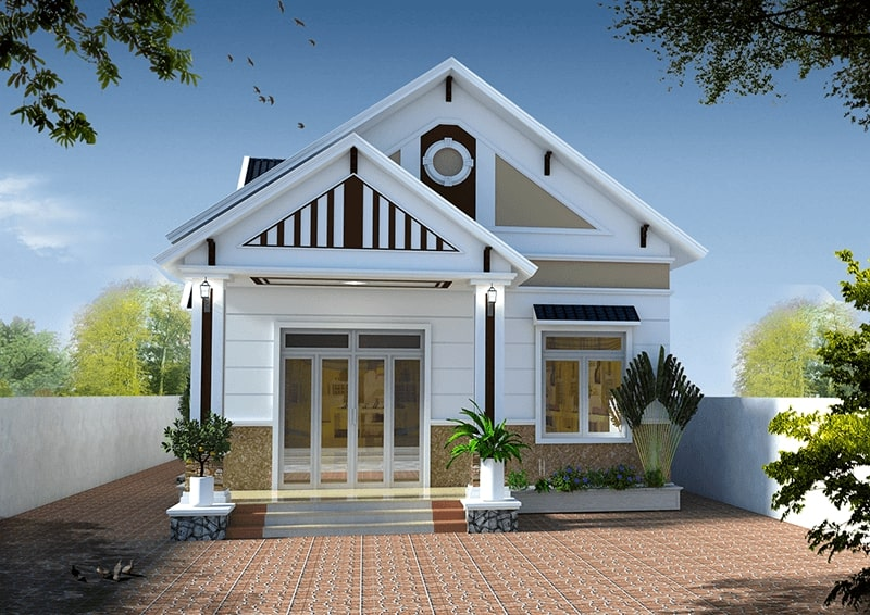 mẫu nhà cấp 4 mái thái chữ l