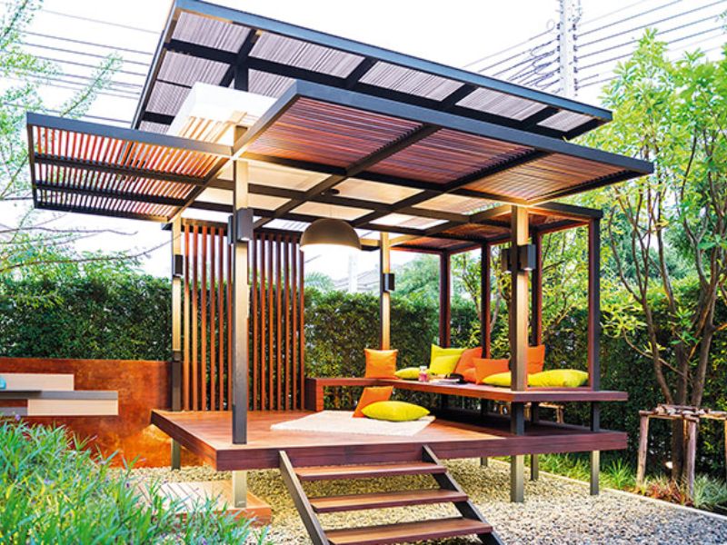 mẫu chòi nghỉ nhà gỗ sân vườn đẹp