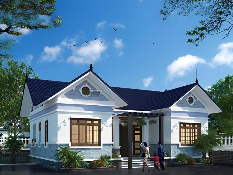 mẫu nhà cấp 4 chữ u hiện đại