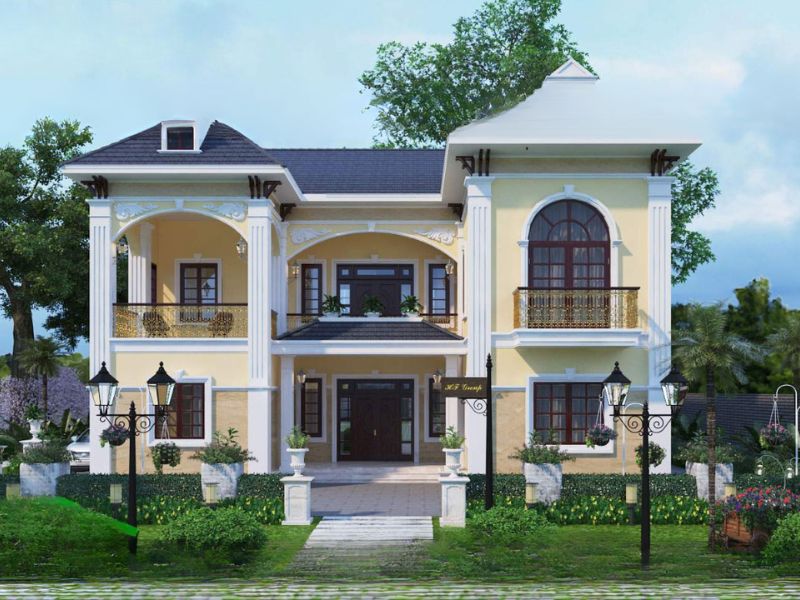 mẫu nhà cấp 4 hình chữ u