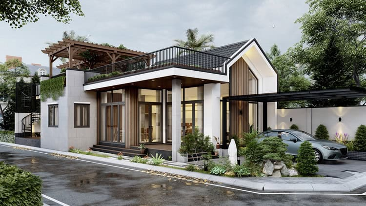 Biệt thự nhà vườn 1 tầng