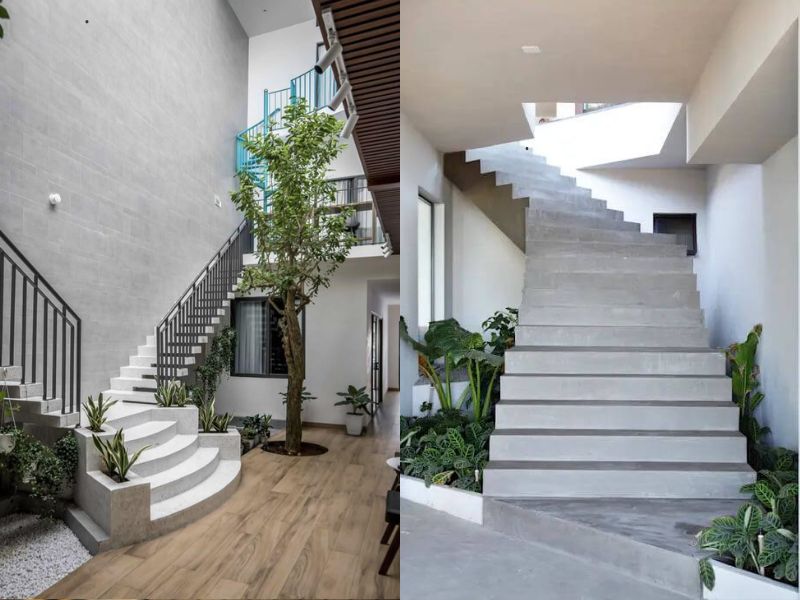 cầu thang lên tầng thượng