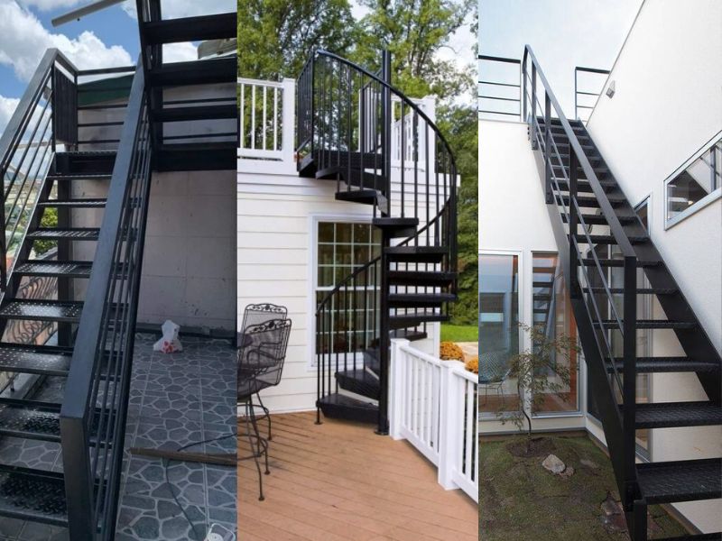 cầu thang lên mái nhà