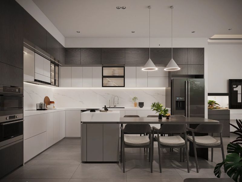 Thiết kế phòng bếp 18m2