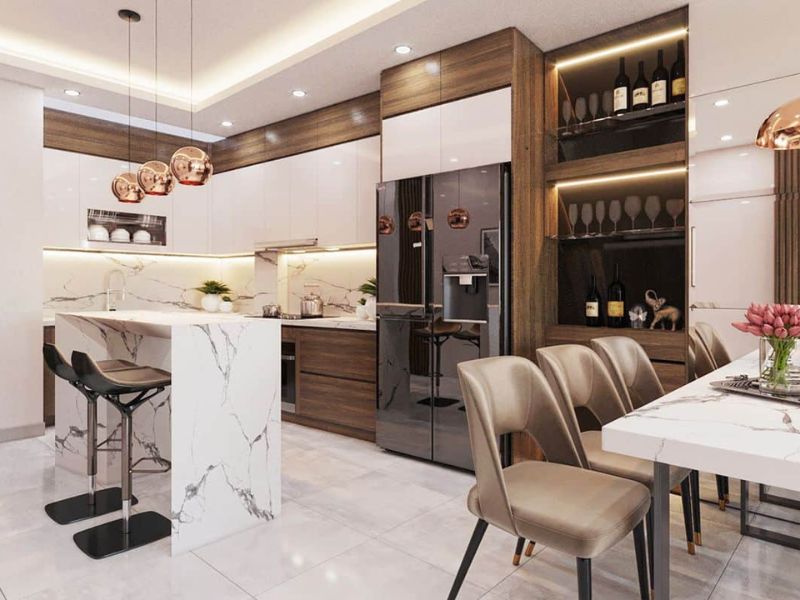 thiết kế nhà bếp tách biệt