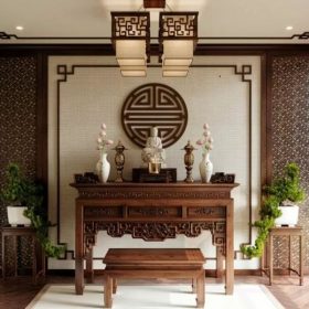 thiết kế phòng thờ