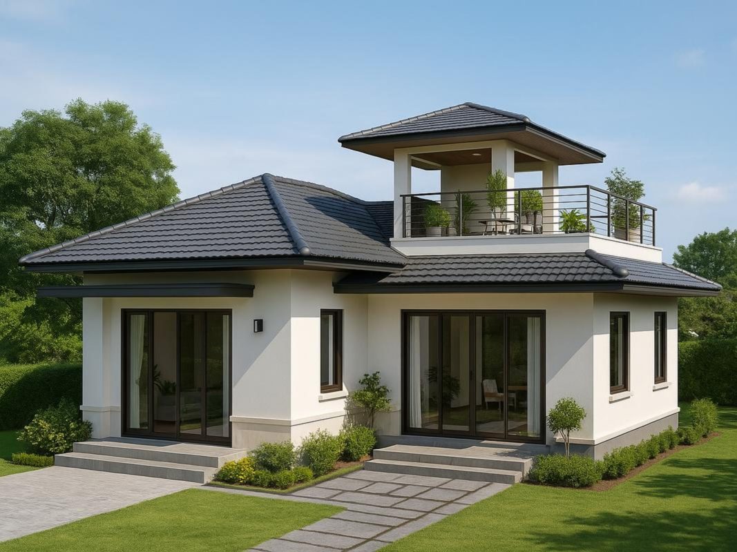 Nhà 1 tầng mái Nhật