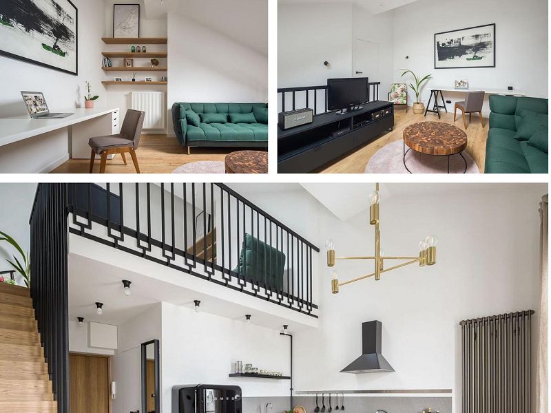 thiết kế phòng khách trên gác lửng