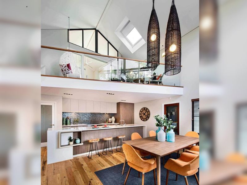 thiết kế phòng khách trên gác lửng