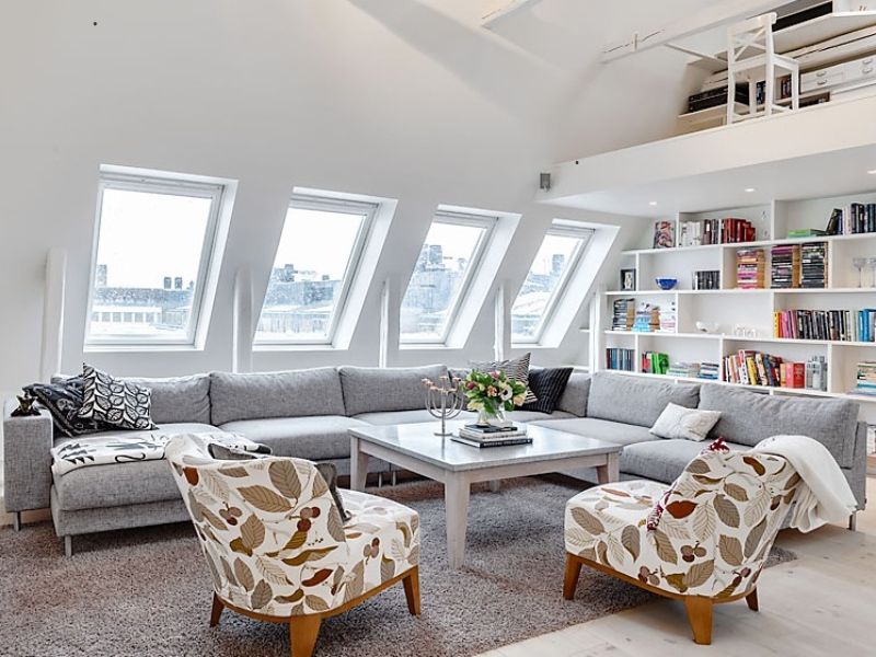 phòng khách trên tầng lửng