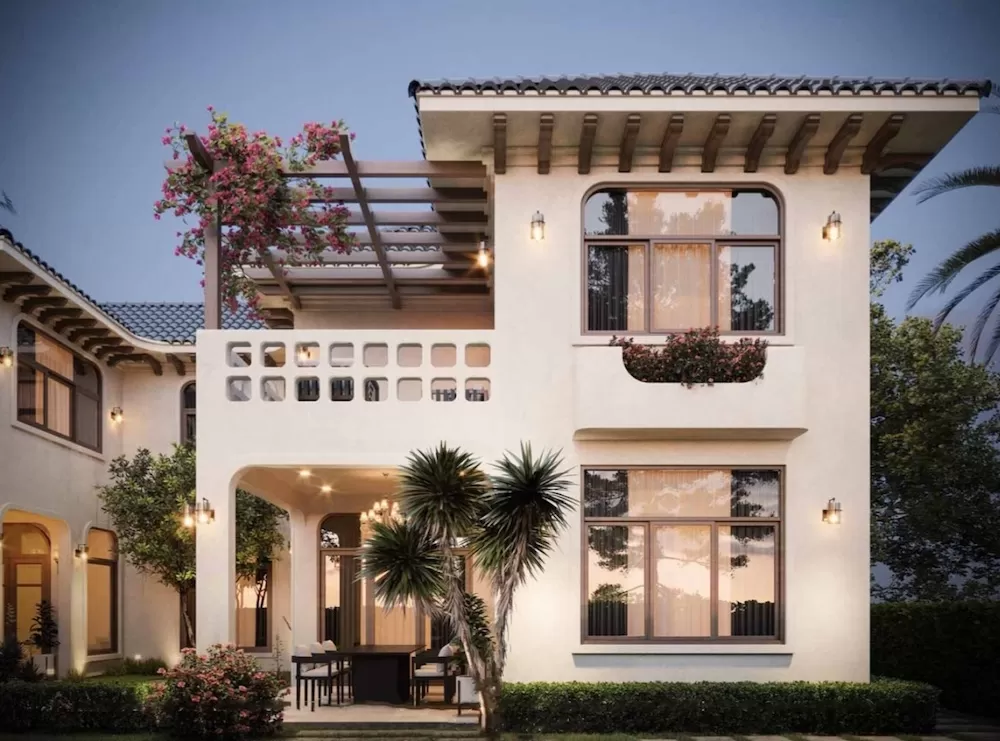 nhà 2 tầng phong cách địa trung hải