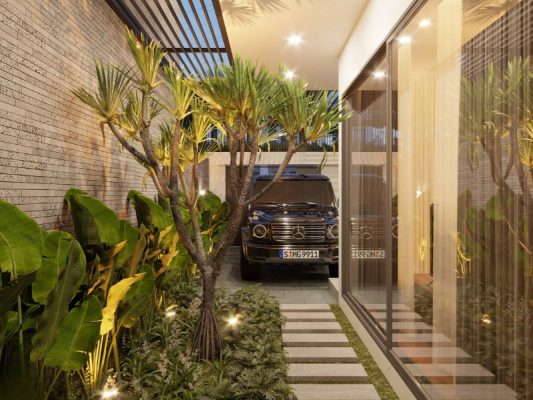 sân vườn bên hông nhà