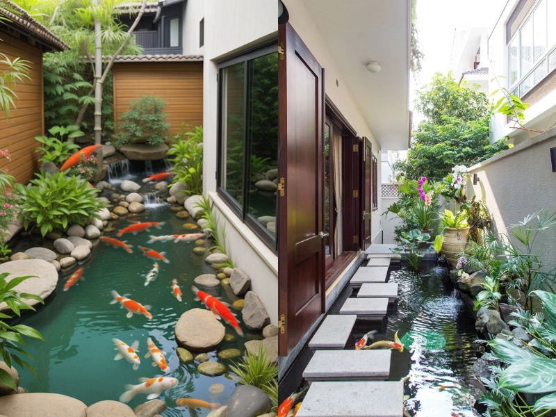 sân vườn bên hông nhà