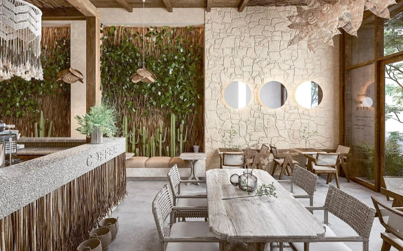 thiết kế thi công quán cafe địa trung hải