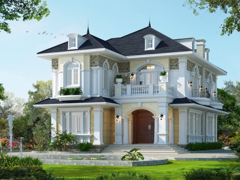 Thiết kế biệt thự mái Thái 2 tầng 