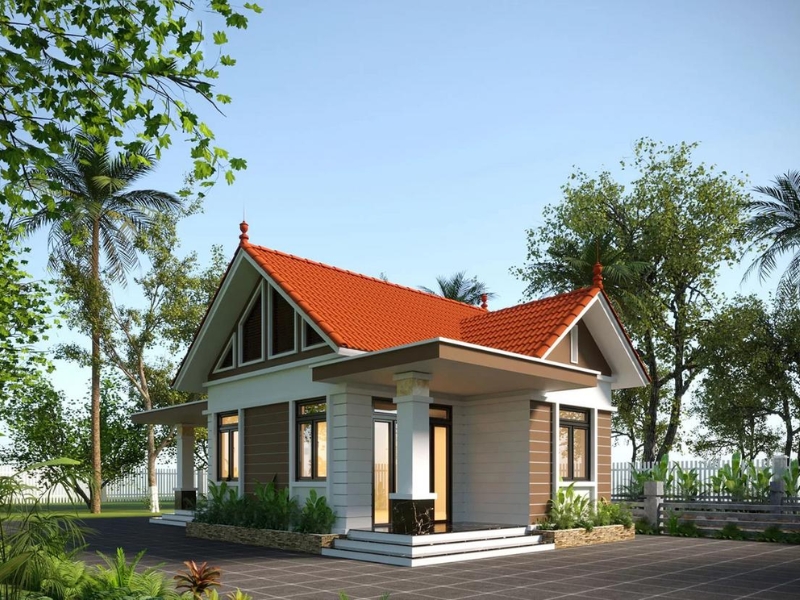 nhà mái thái cấp 4 đơn giản