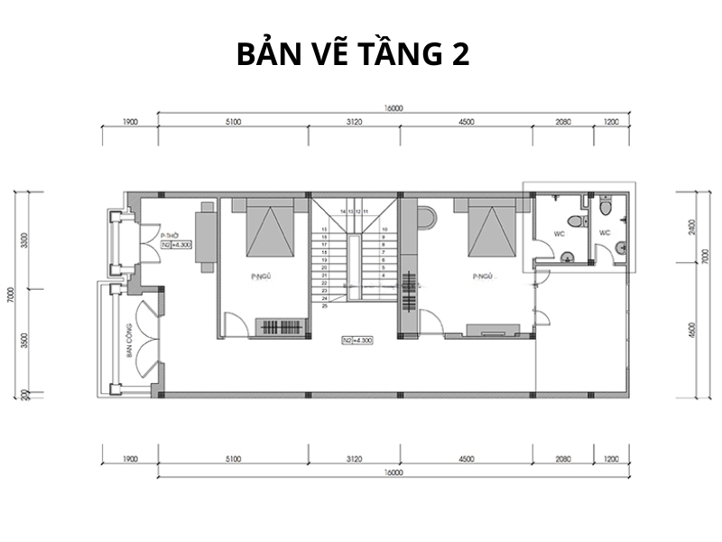 bản vẽ nhà mái Thái tân cổ điển