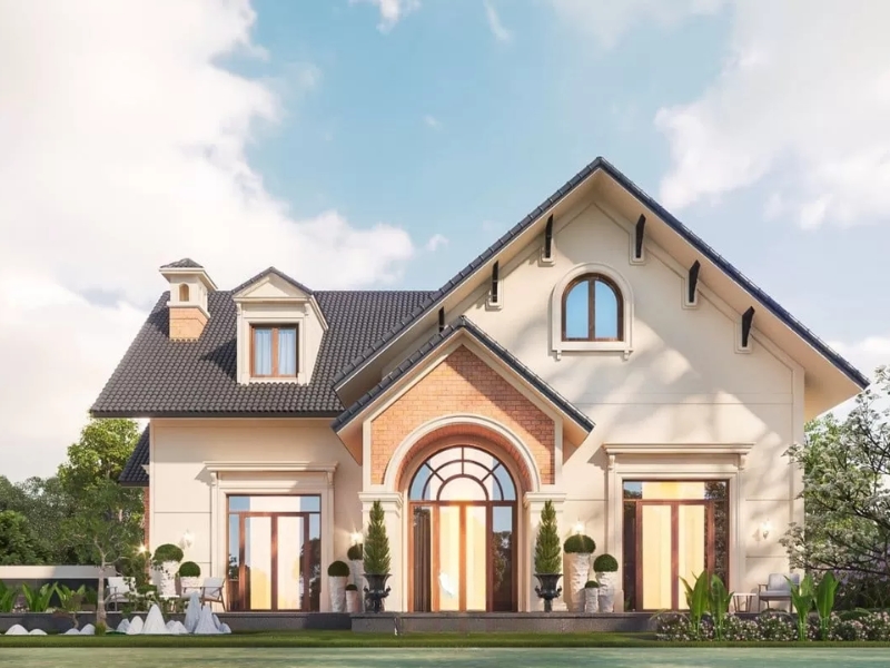 nhà cấp 4 mái nhật tân cổ điển
