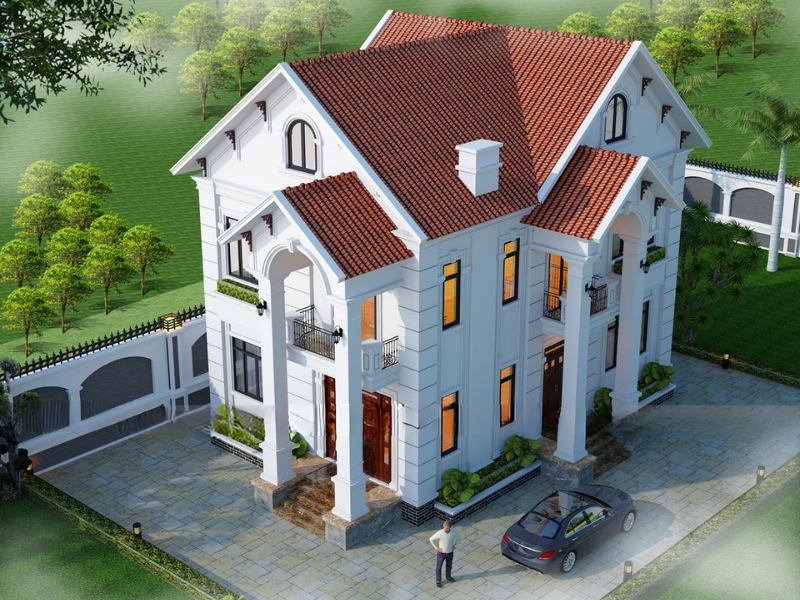 mẫu nhà mái nhật tân cổ điển