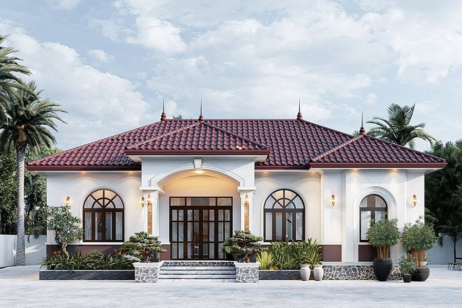 Nhà vườn 1 tầng tân cổ điển