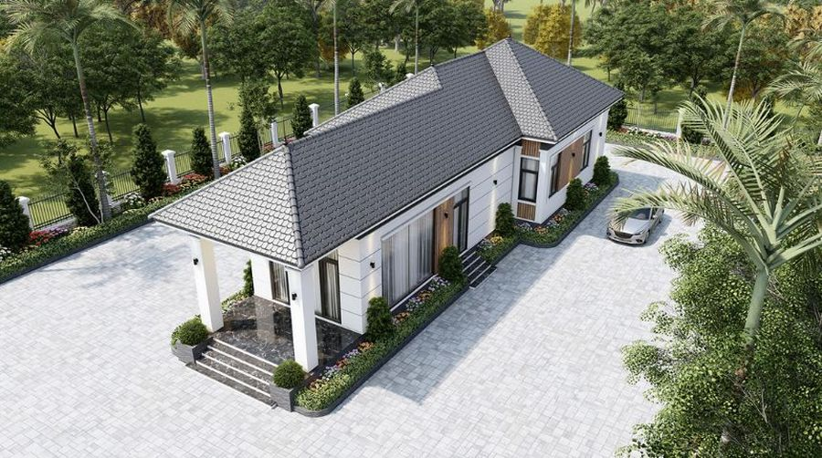 Mẫu nhà vườn 3 phòng ngủ 1 tầng