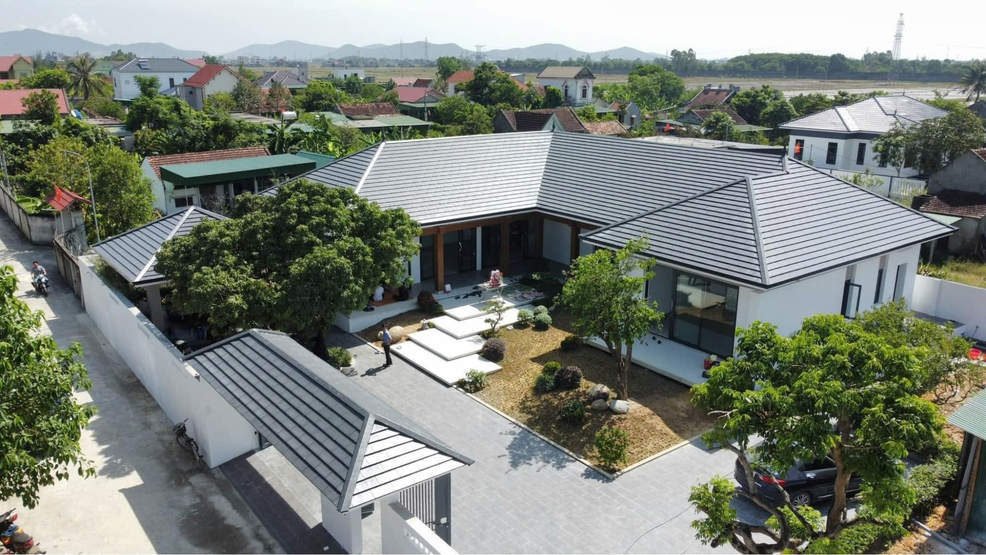 nhà vườn 1 tầng mái nhật
