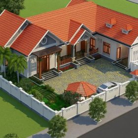 nhà cấp 4 chữ l mái thái