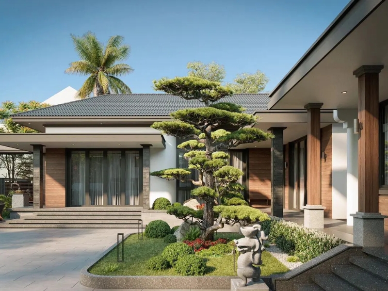 nhà cấp 4 chữ l mái thái