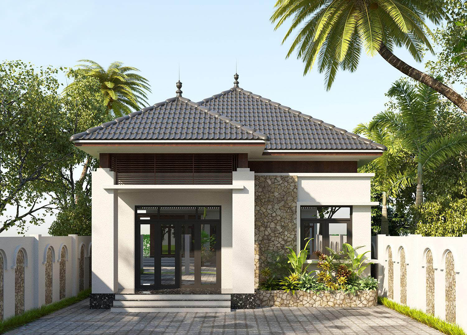 nhà cấp 4 mái nhật