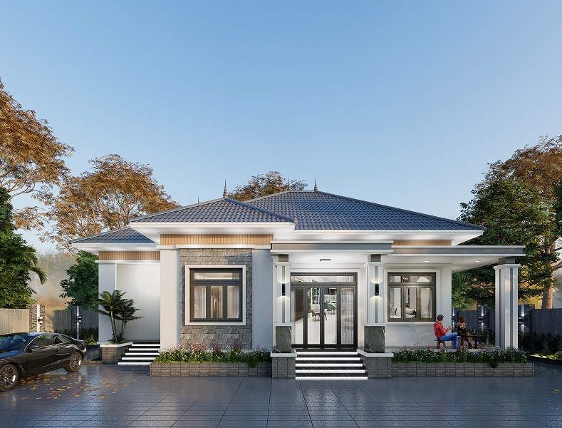 nhà cấp 4 mái nhật